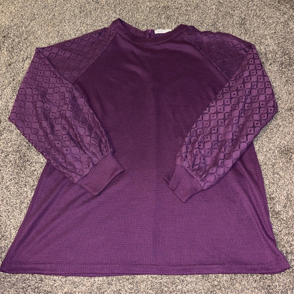 MIHOLL Purple Textured Long Sleeve Top
